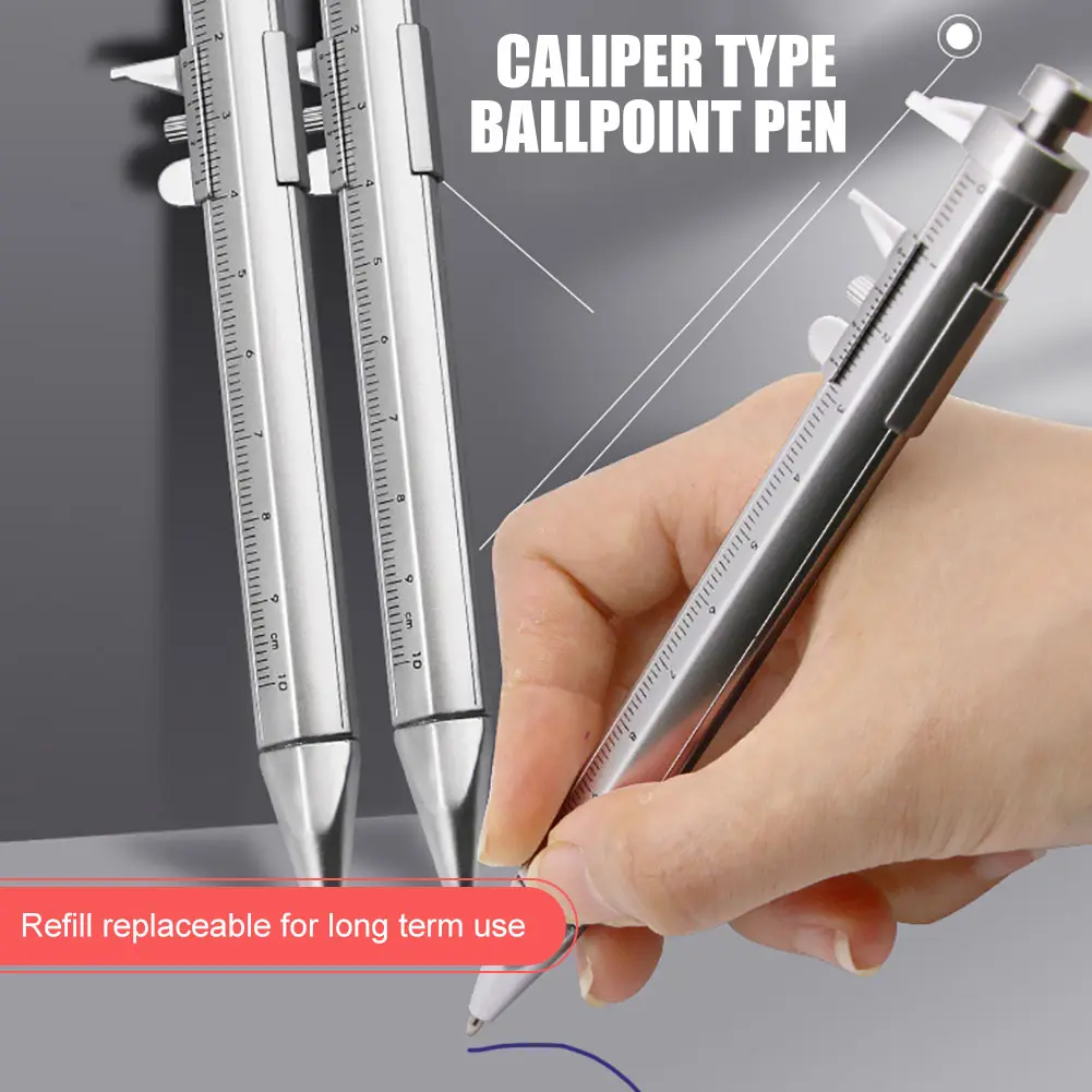 1-5PCS Multifunction Caliper Pen Ball-Point Ballpoint Pen Gel Ink Pen 0-100mm Vernier Caliper Roller Ball Pen Stationery Gifts
