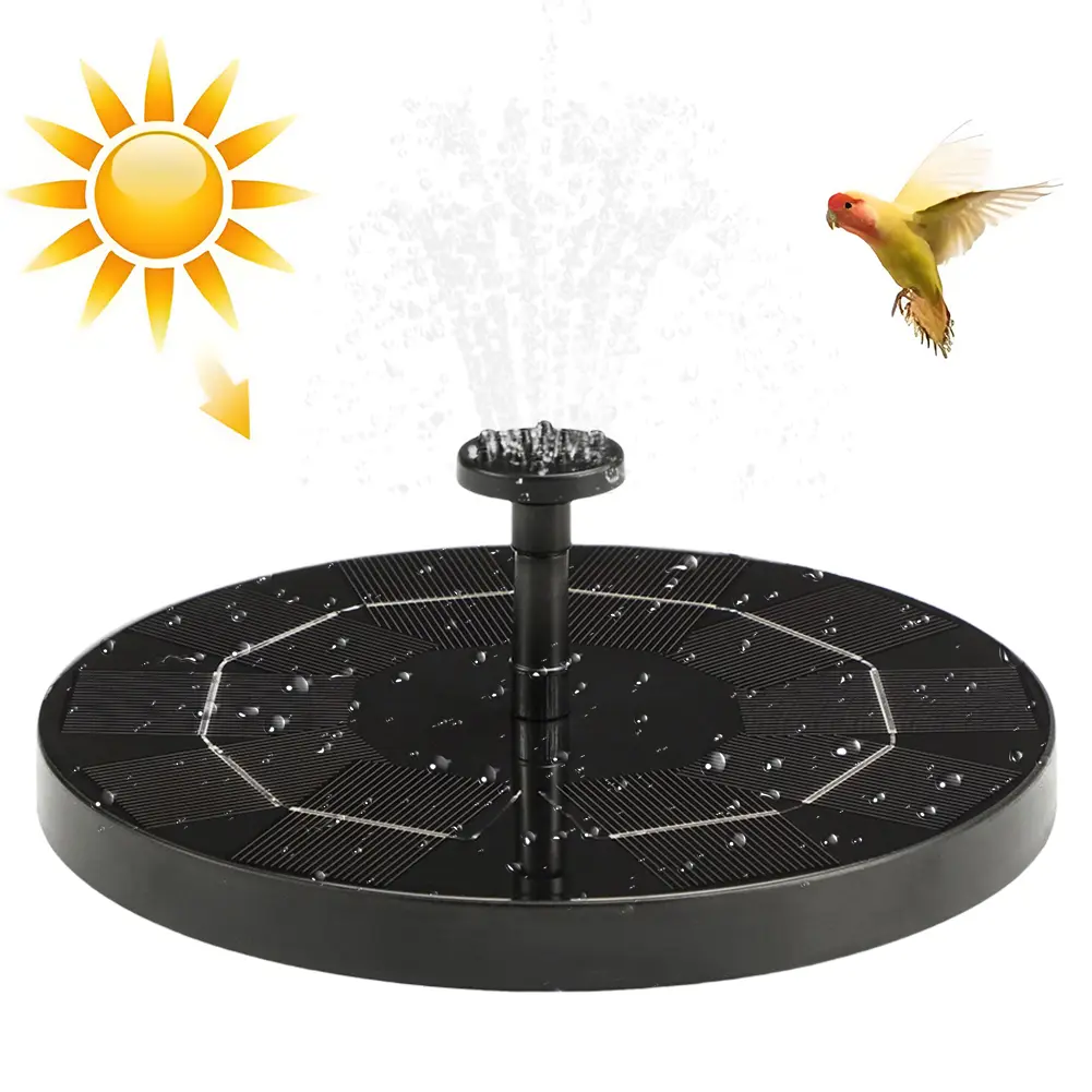 Solar Fountain Pump Energy-saving Plants Watering Kit Colorful Solar Fountain Solar Panel Bird Bath Fountain Outdoor Garden Pool