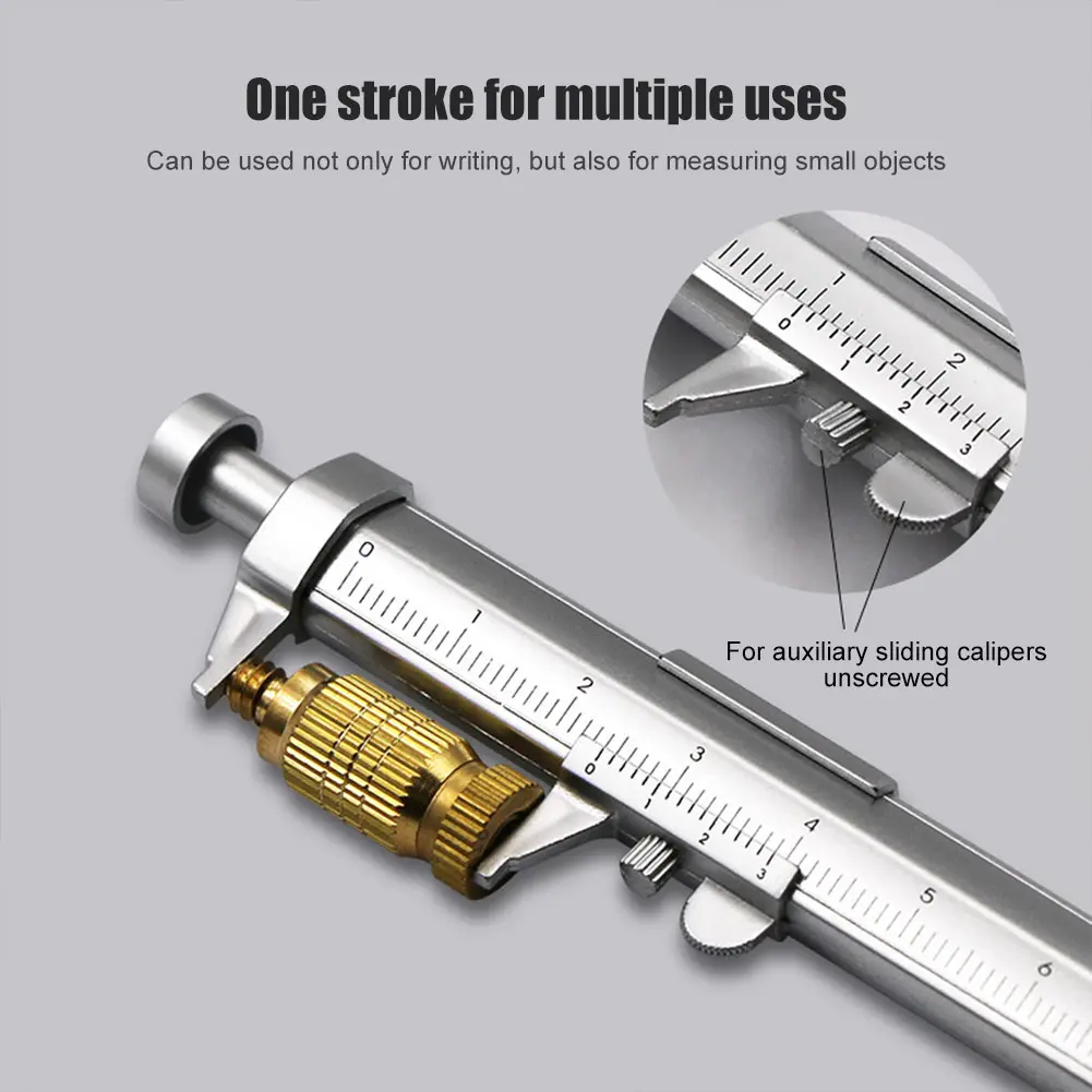 1-5PCS Multifunction Caliper Pen Ball-Point Ballpoint Pen Gel Ink Pen 0-100mm Vernier Caliper Roller Ball Pen Stationery Gifts