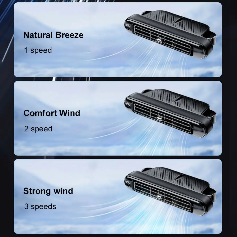Car Headrest Cooling Air Fan 3 Speeds Adjustable Car Interior Portable Fan Cooler Air Cooling Fan Summer Car Accessories ﻿