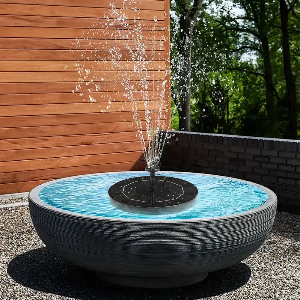 Solar Fountain Pump Energy-saving Plants Watering Kit Colorful Solar Fountain Solar Panel Bird Bath Fountain Outdoor Garden Pool
