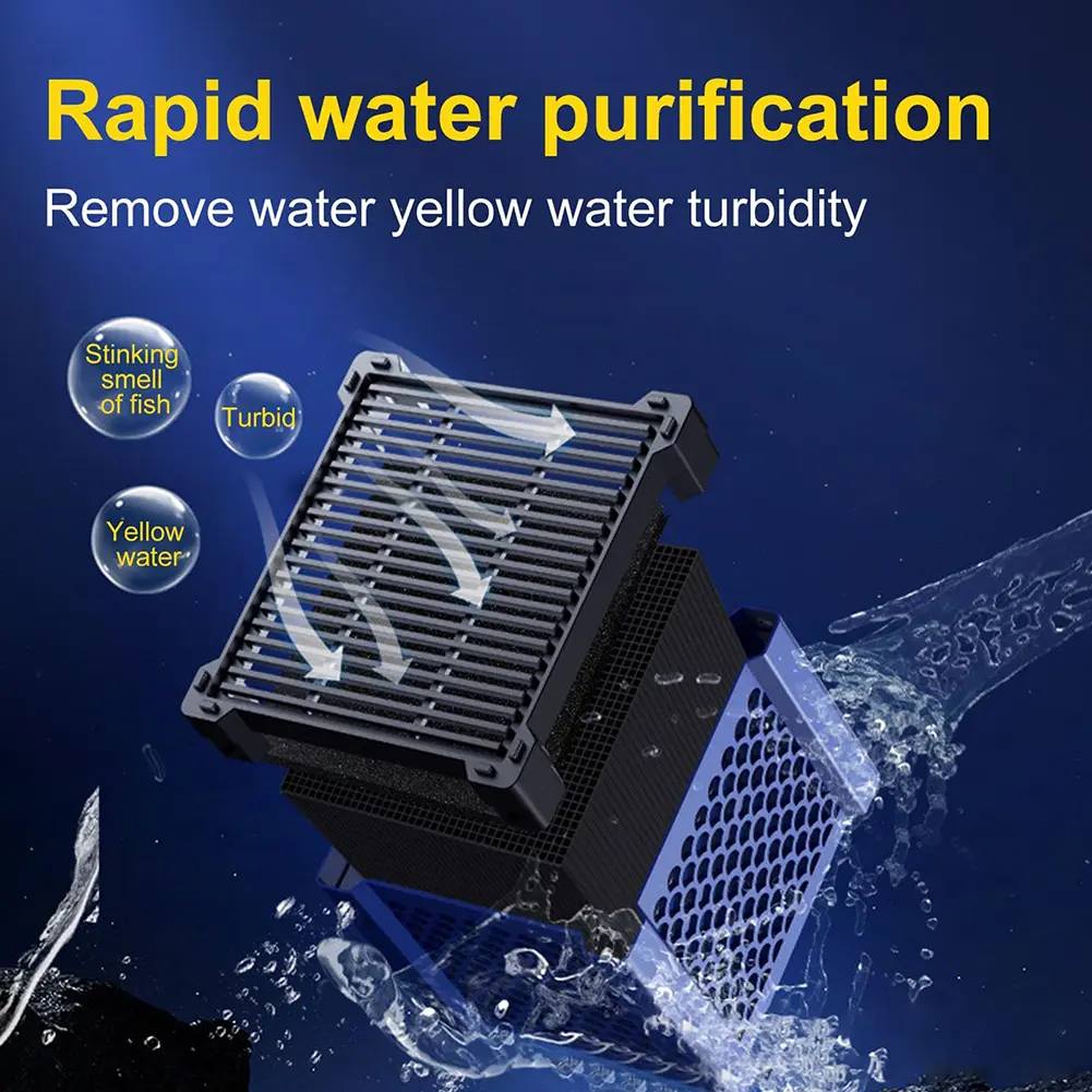 Activated Carbon Aquarium Water Purifier Cube Aquarium Water Filter Cube Deodorant Water Purifier for Aquariums and Fish Tanks