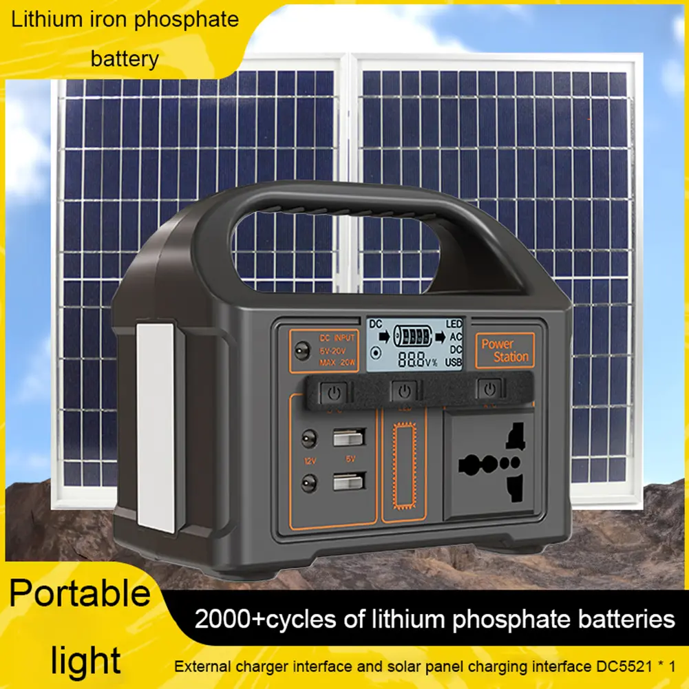 100W Portable Power Station 2400mAh Solar Generator LiFePo4 Batteries 220V 110V Energy Storage Supply Camping Campervan RV