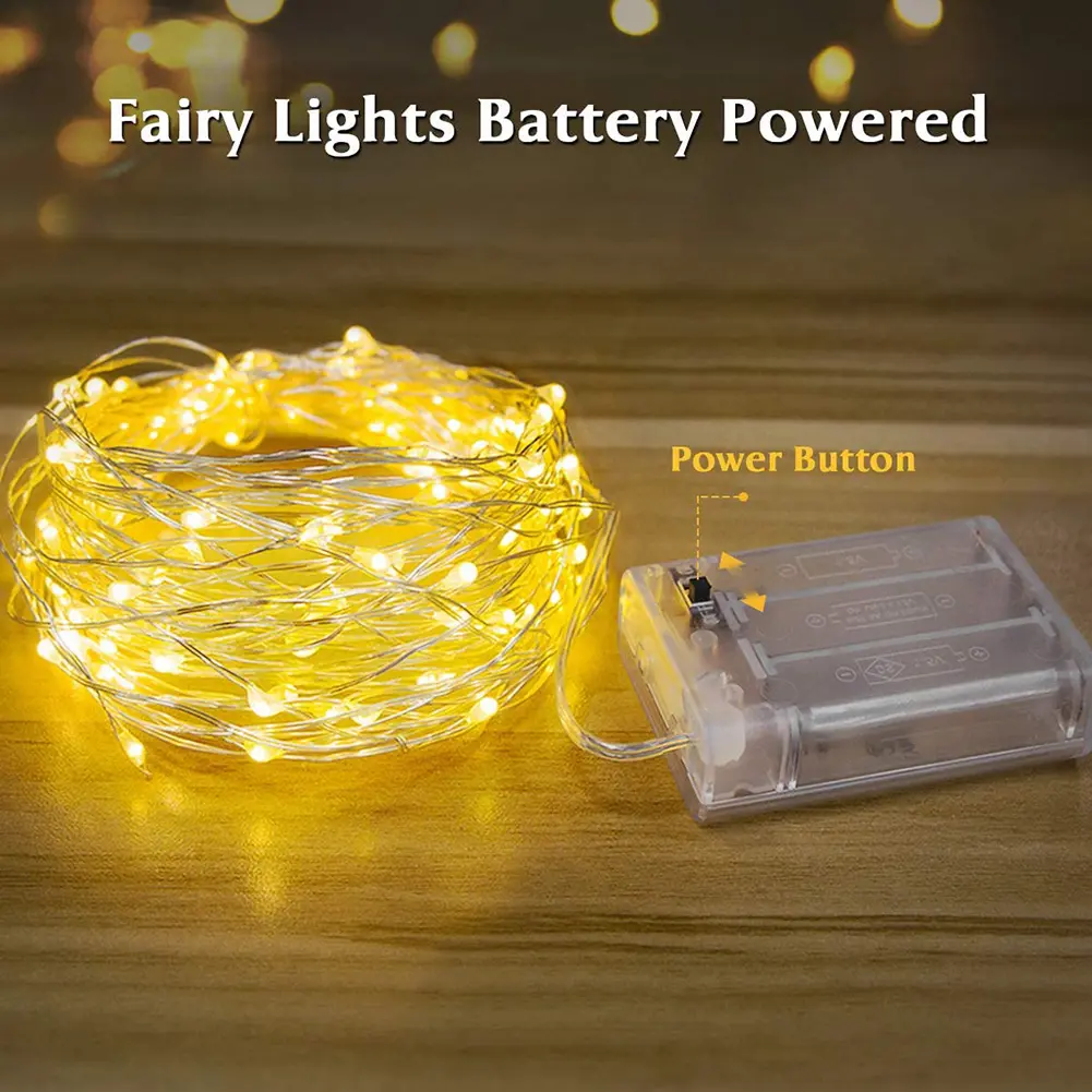 2M 3M Copper Wire LED String lights Holiday Lighting Fairy Garland For Christmas Tree Decoration Wedding Party New Year Decor
