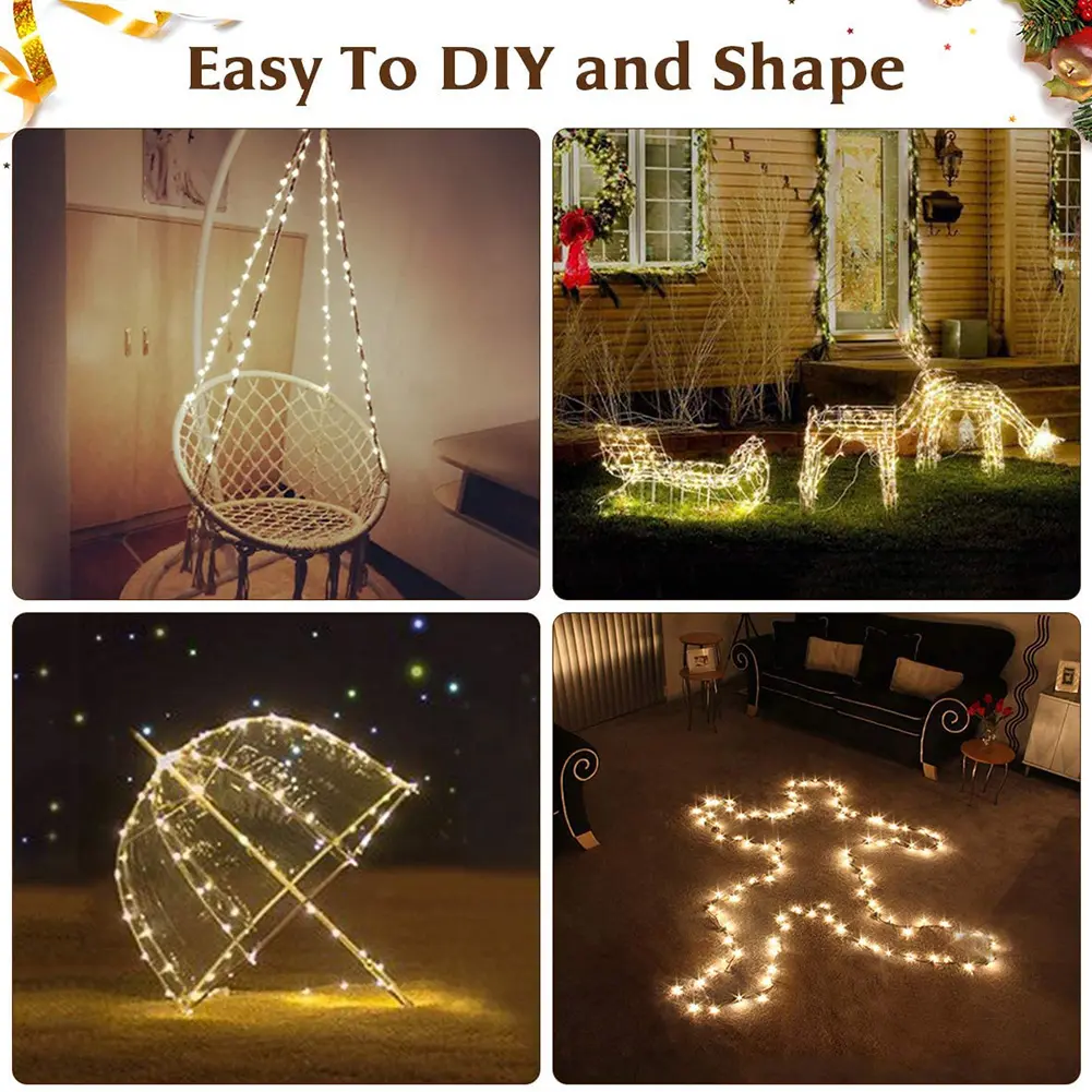 2M 3M Copper Wire LED String lights Holiday Lighting Fairy Garland For Christmas Tree Decoration Wedding Party New Year Decor