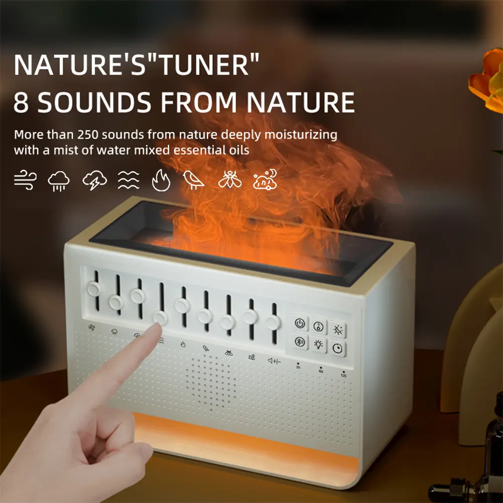 3 in 1 Bluetooth Speaker White Noise Sleep Night Light Humidifier All-in-one Machine Free Combination of 8 Group Nature Sound