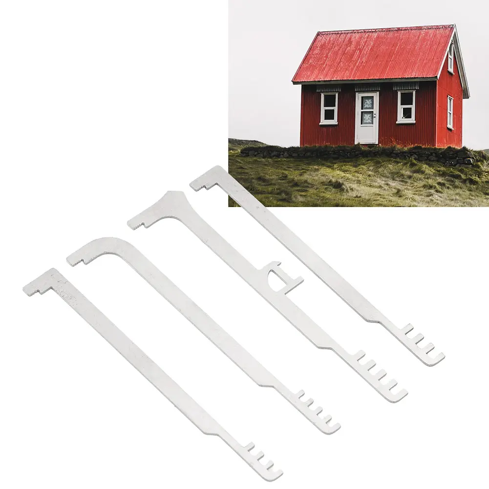 4Pcs Fire Service Metal Tooth Tool Lightweight Portable Pick Comb Kit Ergonomic Lock Pick Tool for Firefighters EMS Personnel