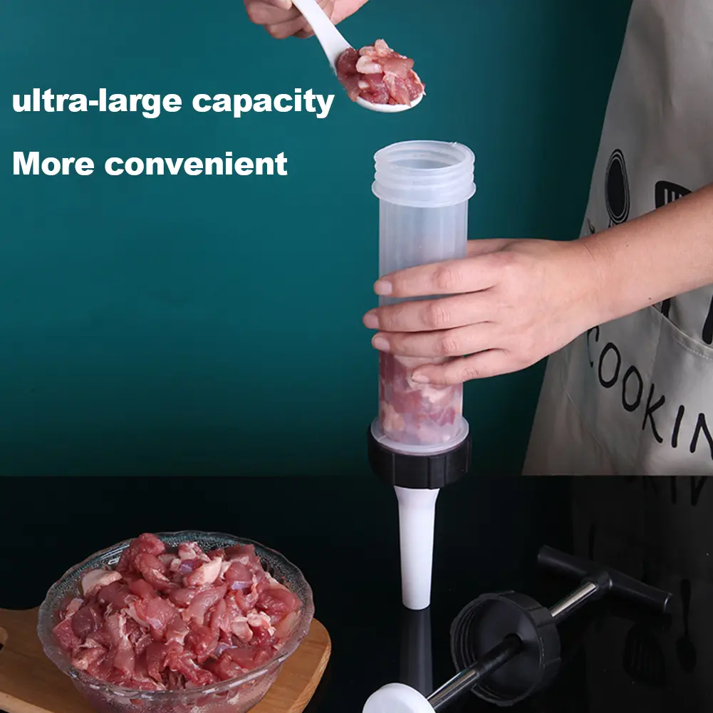 Manual Sausage Stuffing Machine with 3 Filling Nozzles Sausage Stuffer Gadget BPA Free for Making Different Sizes of Sausages