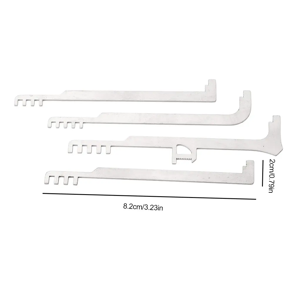 4Pcs Fire Service Metal Tooth Tool Lightweight Portable Pick Comb Kit Ergonomic Lock Pick Tool for Firefighters EMS Personnel