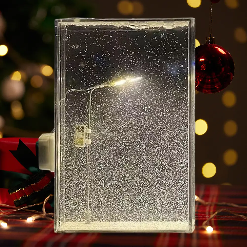 Night Light with snow Snowy Night Flowing Hemp Creative Snow Scene Handmade DIY Street Light Material Christmas Gift Best Friend
