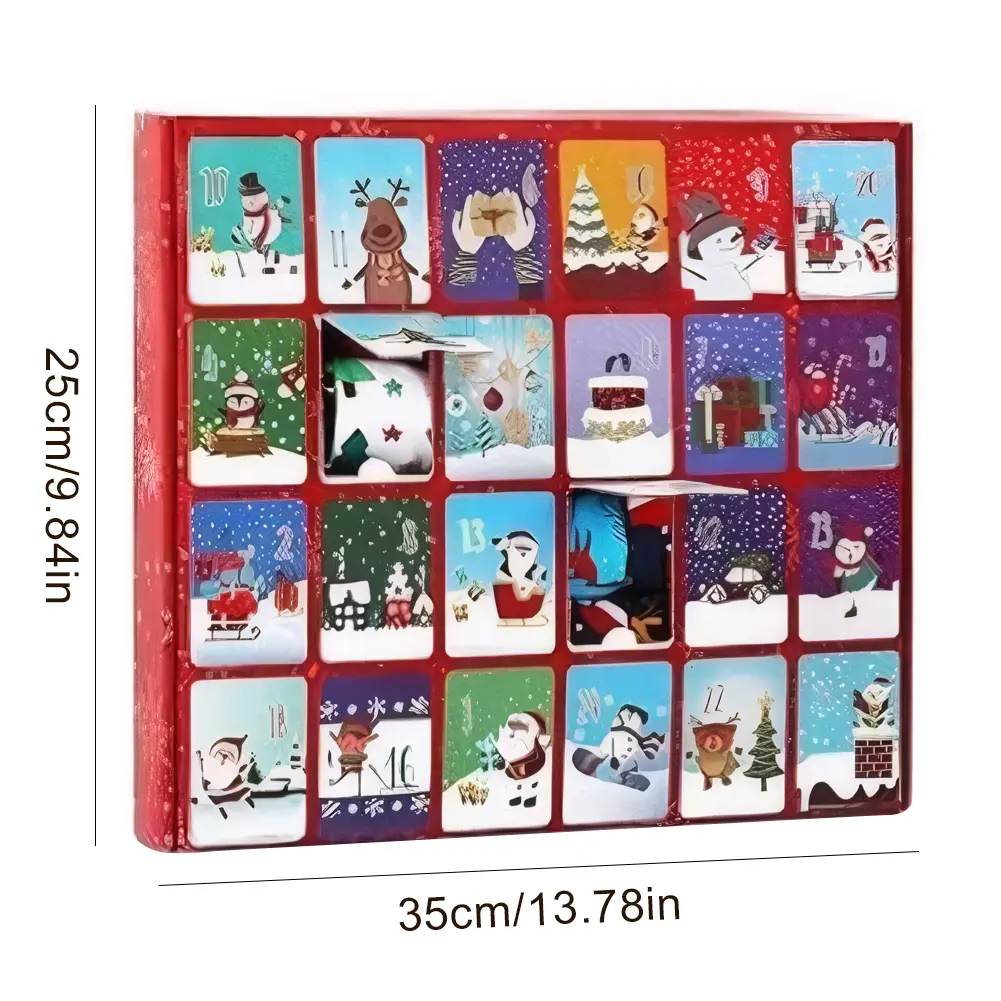 Christmas Sock Advent Calendar 2025 Xmas Countdown Calendar 24 Pair of Christmas Crew Socks Christmas Gifts for Adults Men Women