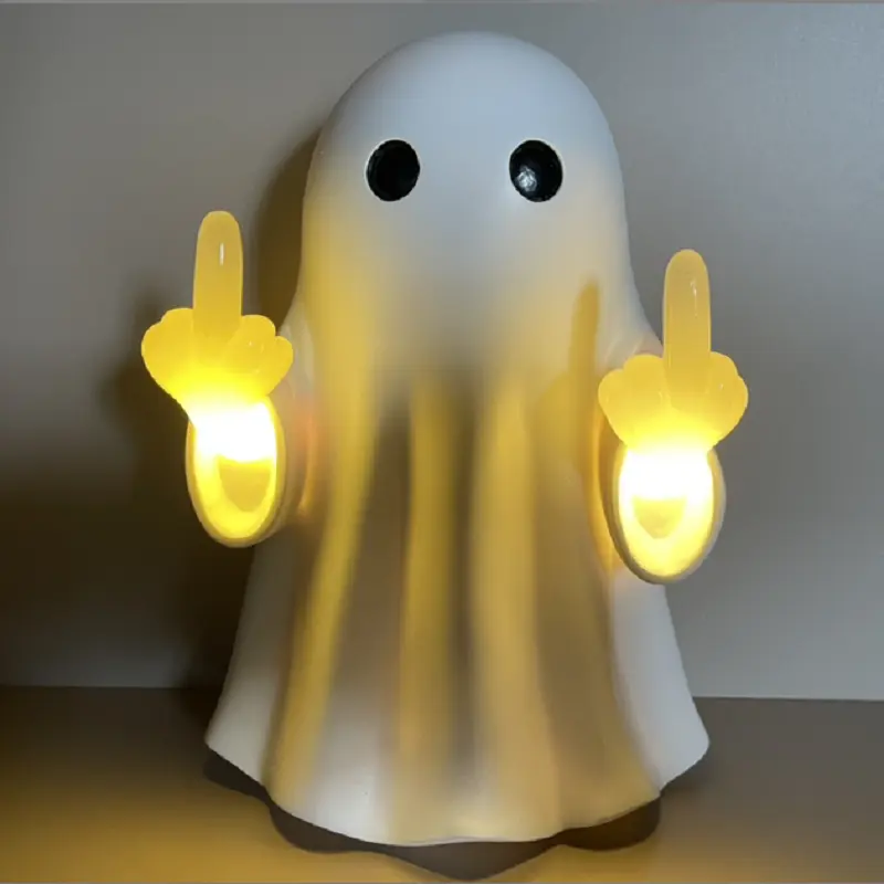 Cute Ghost Reading Book Lamp Halloween Ghost Night Light 3D Ghost LED Reading Night Light Halloween Room Decor Lights Decoration