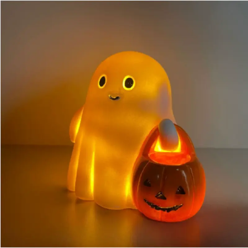 Cute Ghost Reading Book Lamp Halloween Ghost Night Light 3D Ghost LED Reading Night Light Halloween Room Decor Lights Decoration