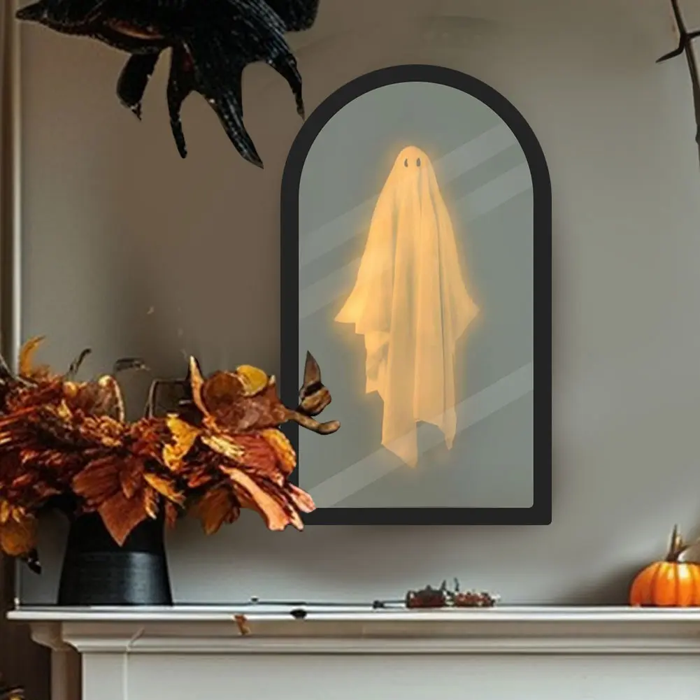 Hologram Ghost Mirror Novelty Holographic Mirror Wall Art Interior Bedroom Kitchen Fireplace Home Halloween Room Decoration
