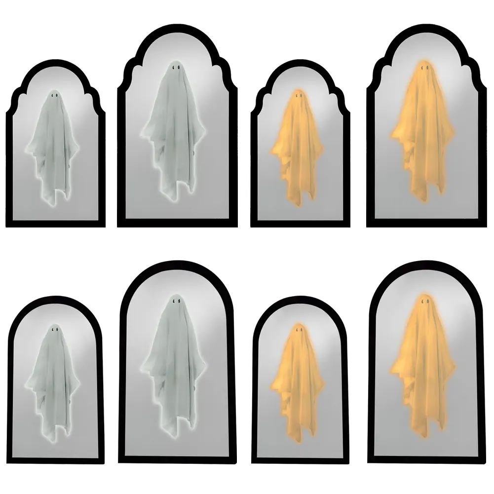 Hologram Ghost Mirror Novelty Holographic Mirror Wall Art Interior Bedroom Kitchen Fireplace Home Halloween Room Decoration