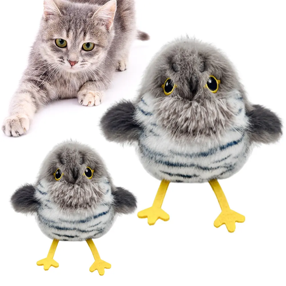 Gravity Shaking Bird Electric Cat Toy Sound Simulation Bird Automatic Cat Toys Motion Activated Rechargeable Flapping Cat Toys