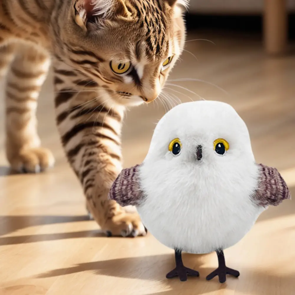 Gravity Shaking Bird Electric Cat Toy Sound Simulation Bird Automatic Cat Toys Motion Activated Rechargeable Flapping Cat Toys