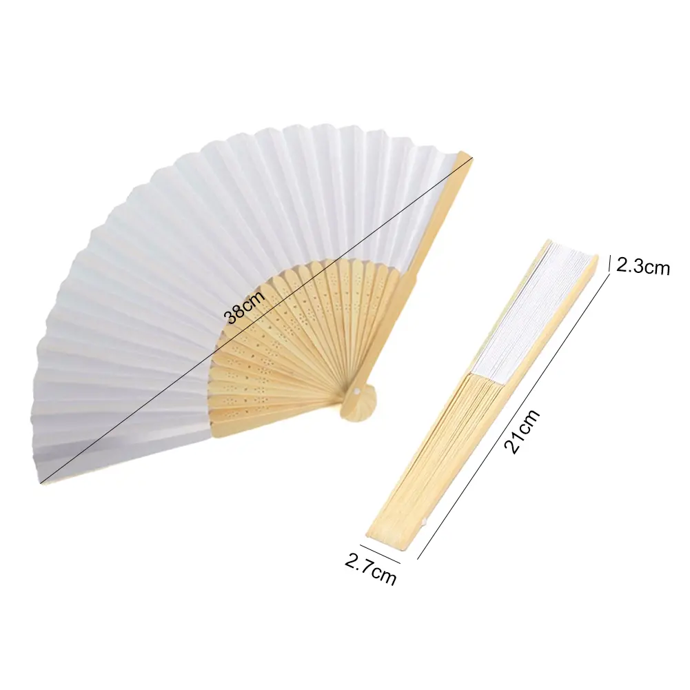 1-50pcs DIY Paper Bamboo Folding Fan Adults ren's Calligraphy Painting Practice Blank White Folding Fan Party Wedding Gifts