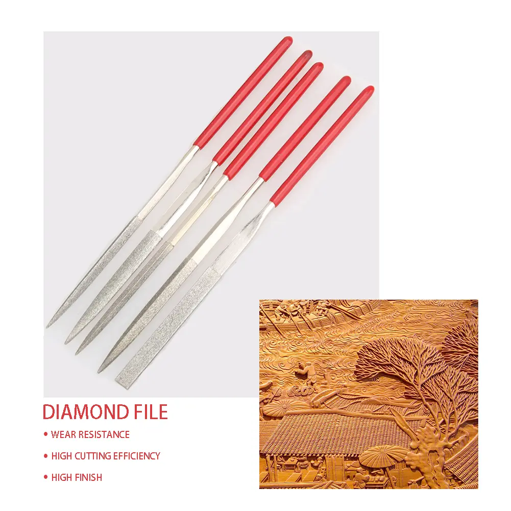 Stone Jewelry Metal Carving Tool 5pcs Diamond Carving Tool Polishing Metal Glass Stone Wood Craft Needle File Set