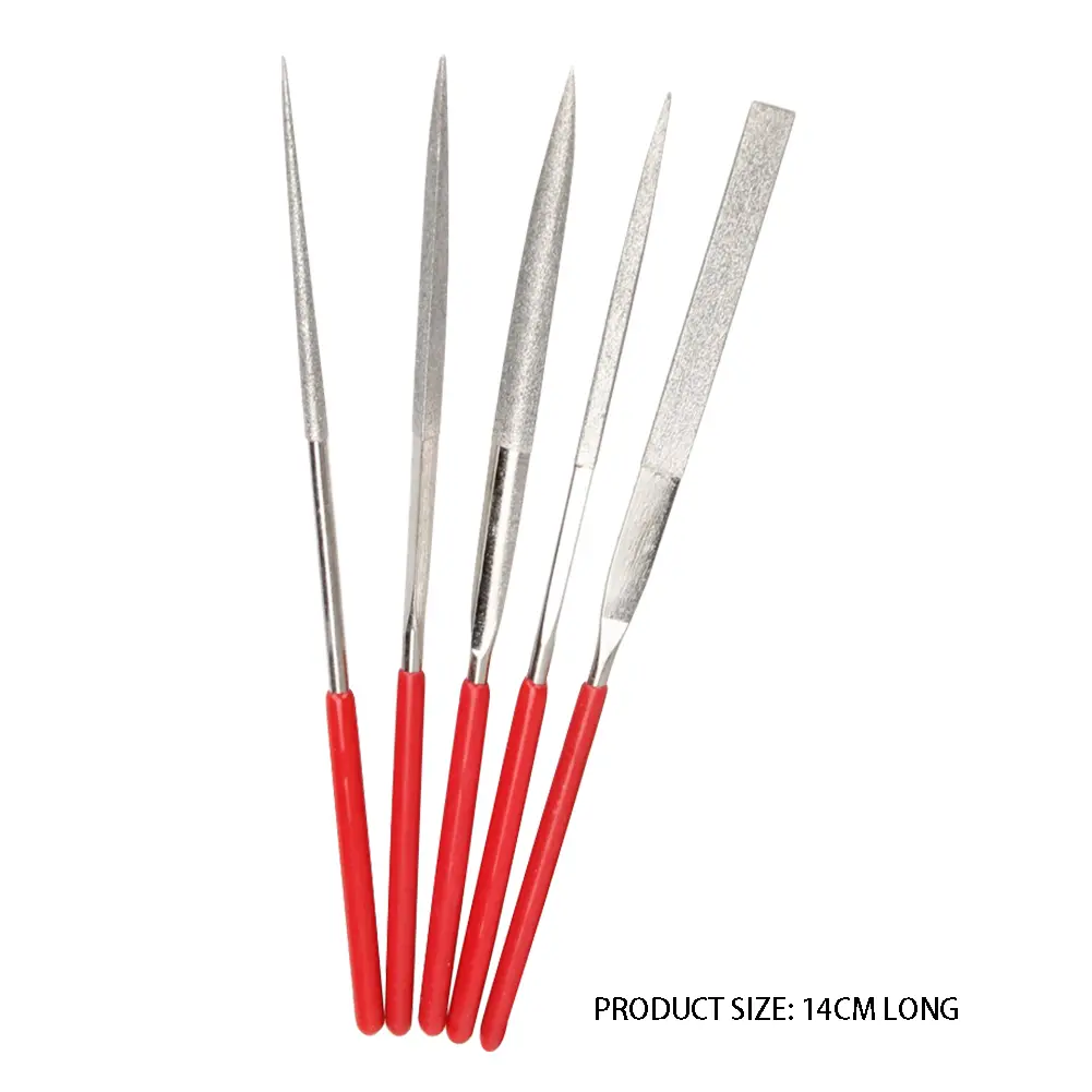 Stone Jewelry Metal Carving Tool 5pcs Diamond Carving Tool Polishing Metal Glass Stone Wood Craft Needle File Set