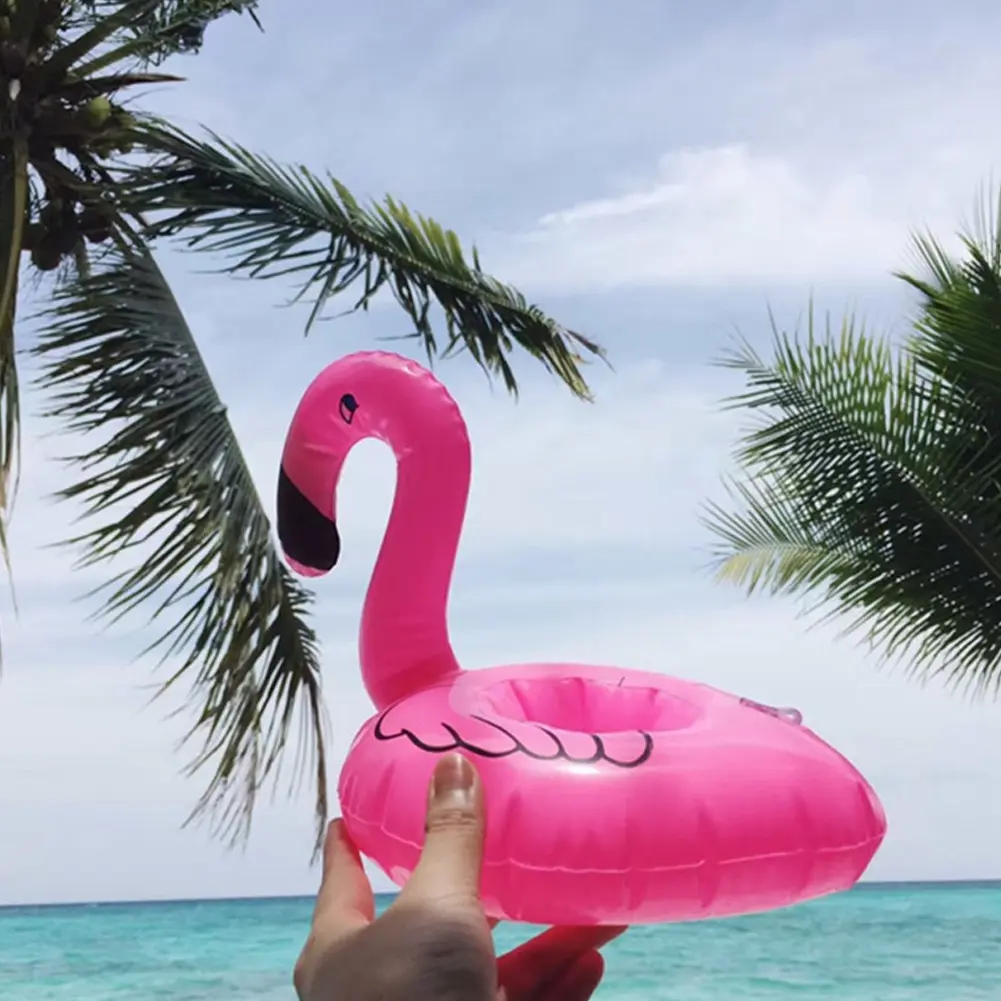 5-60Pcs Tropical Flamingo Cup Holder Party Decoration Pvc Water Float Inflatable Drink Cup for Pool s Drinkware Tray Decor