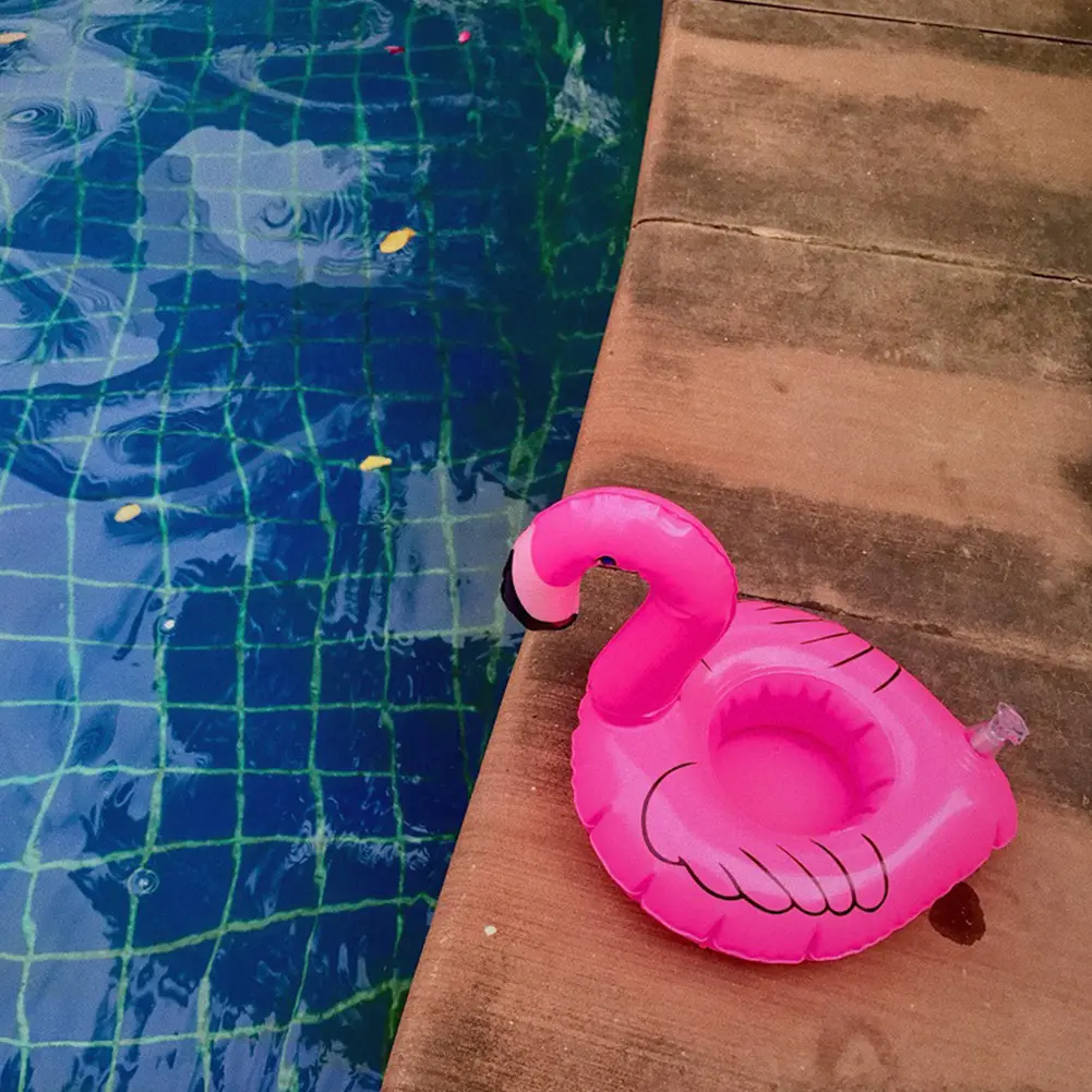 5-60Pcs Tropical Flamingo Cup Holder Party Decoration Pvc Water Float Inflatable Drink Cup for Pool s Drinkware Tray Decor