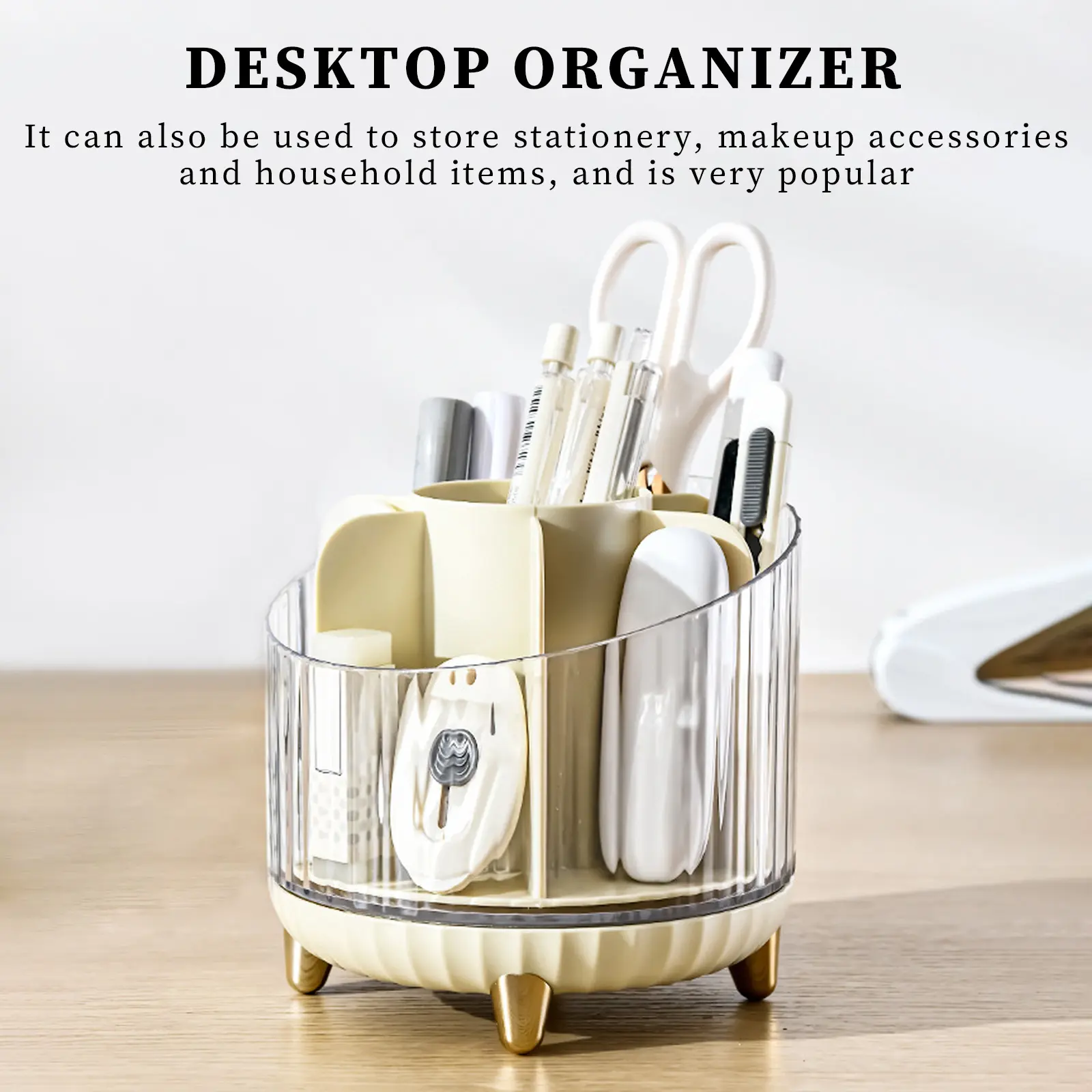 New Portable Makeup Brushes Holder 360° Rotating Desk Makeup Organizer Cosmetic Storage Box Jewelry Container Make Up Tools