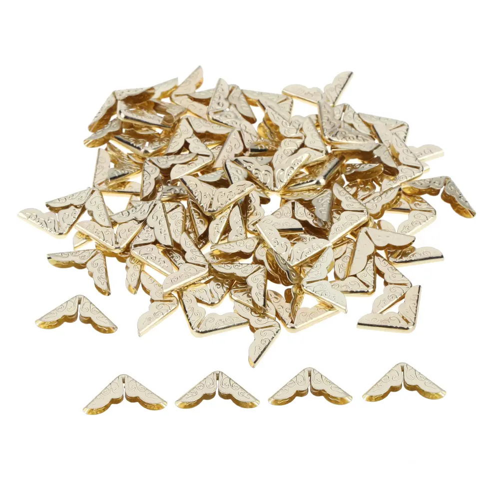 100/200pcs Metal Book Corner Protectors Tone Scrapbooking Albums Menus Folders Corner Protectors Card File Menu Corners Book
