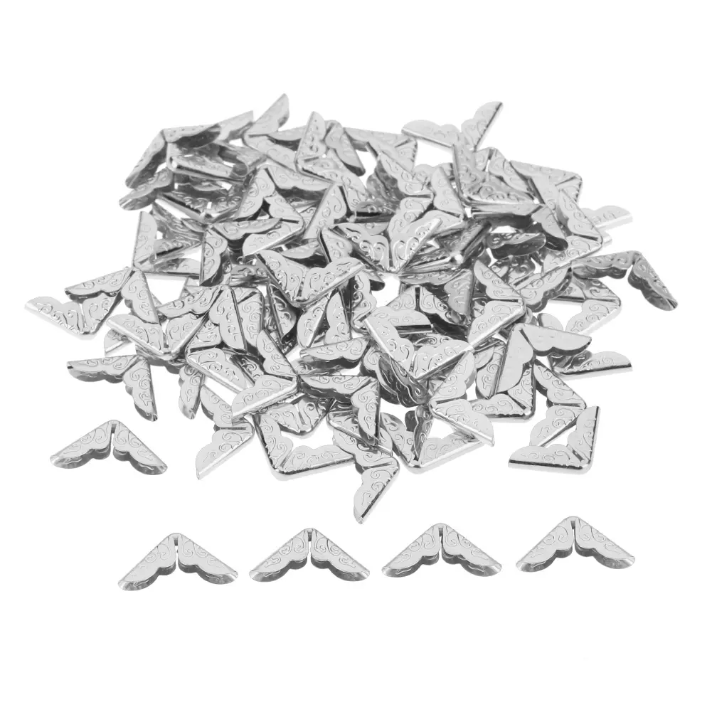 100/200pcs Metal Book Corner Protectors Tone Scrapbooking Albums Menus Folders Corner Protectors Card File Menu Corners Book