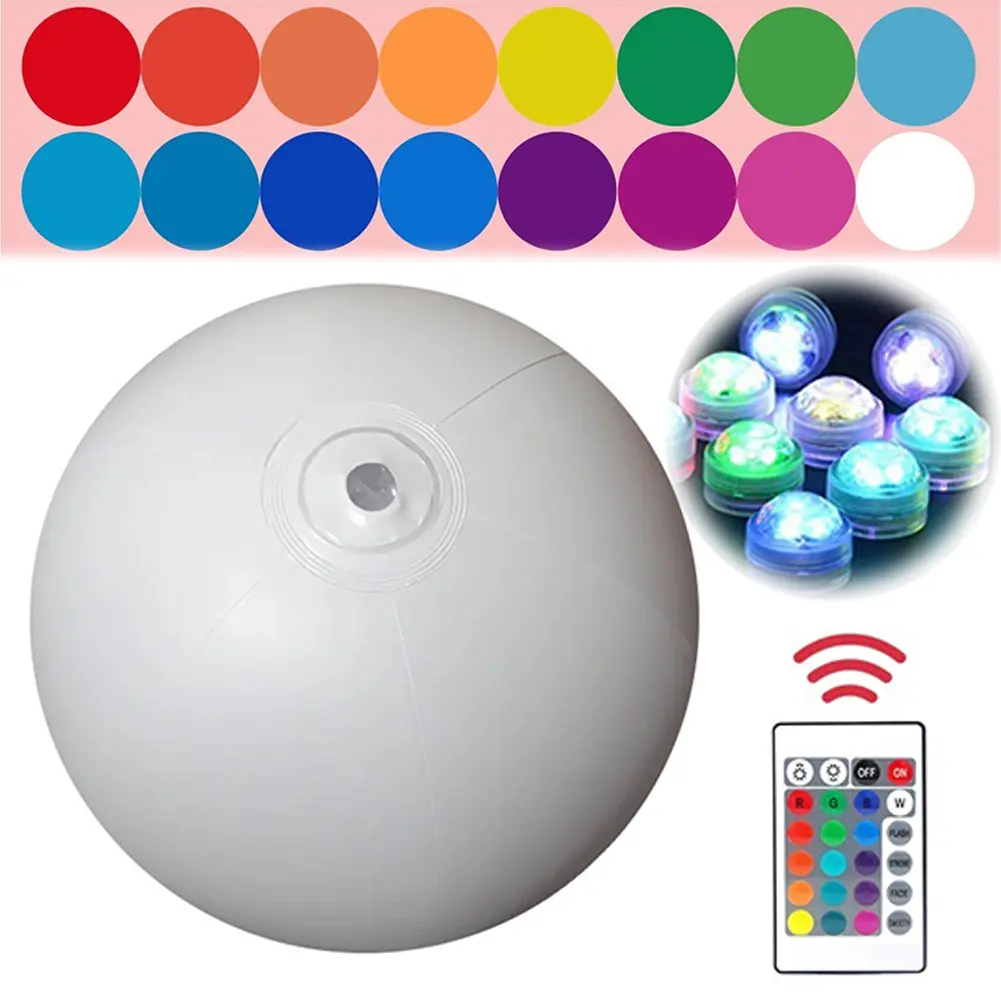 Outdoor LED Garden Ball Remote Control Inflatable Pool LED Balloon 16 Colors Luminous Bouncy Ball Beach Wedding Party Decoration