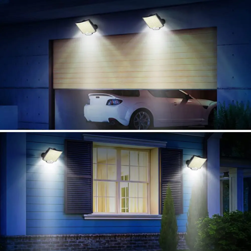 106/308LED 3 Modes Solar Light Street Wall Lamp Outdoor Sunlight PIR Motion Sensor Waterproof For Fence Street Garden Decoration
