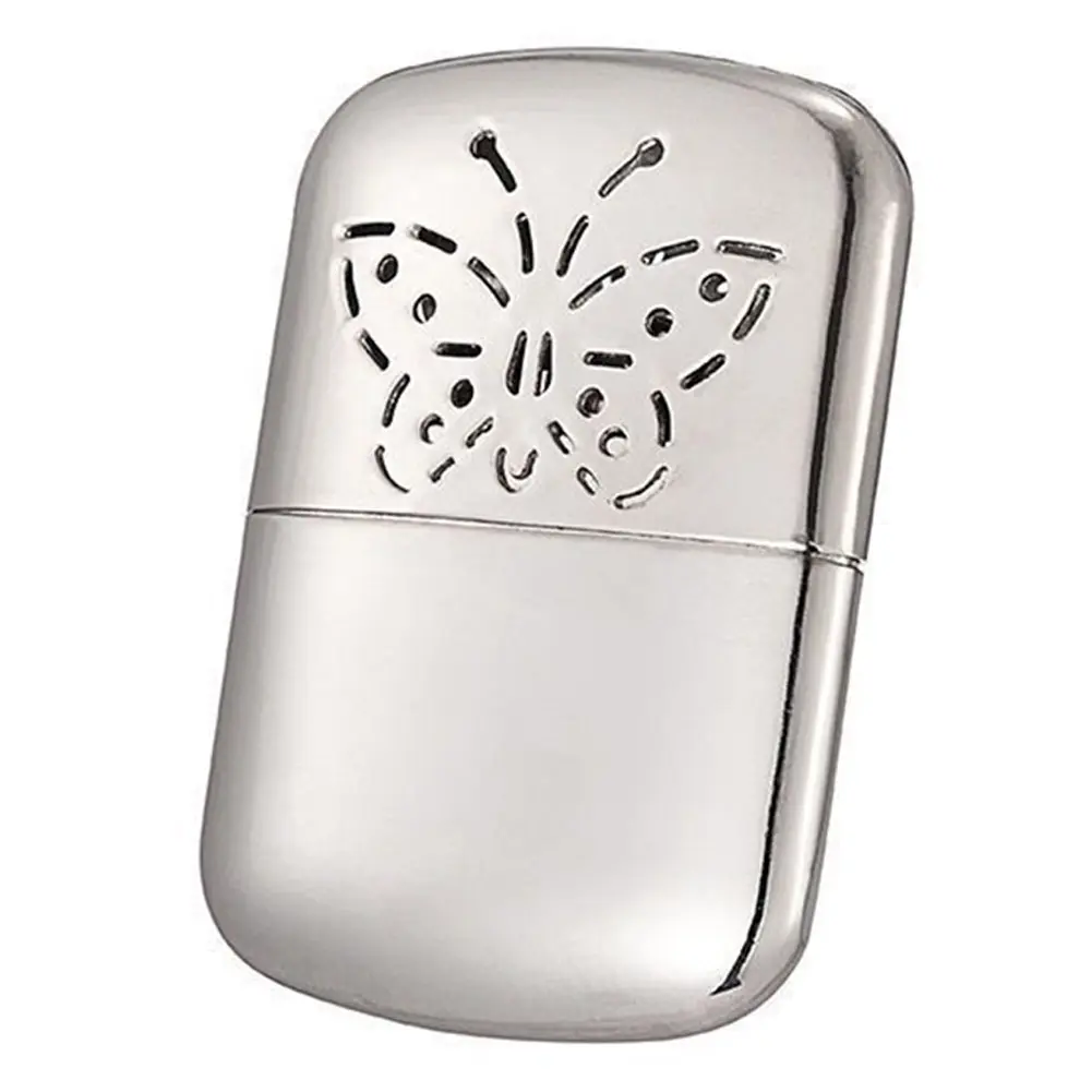 Zinc Alloy Portable Fuel Hand Warmer Reusable Pocket Hand Warmer Small Handy Warmer Heater for Outdoor Hunting Camping