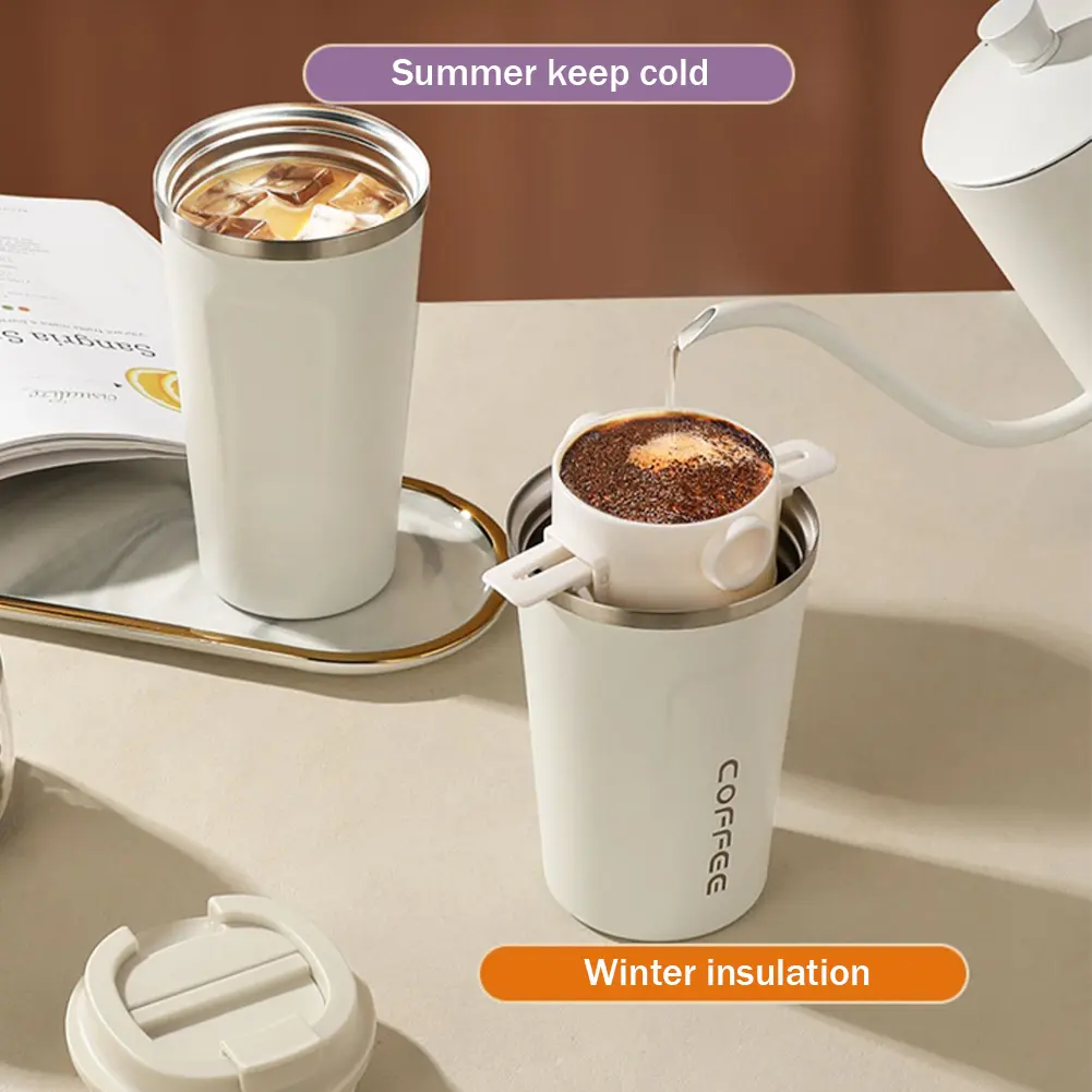 Hot Double-layer Insulated Coffee Cups Stainless Steel Car Thermal Bottles for Coffee Tea Thermal Mugs taza termica garrafa copo