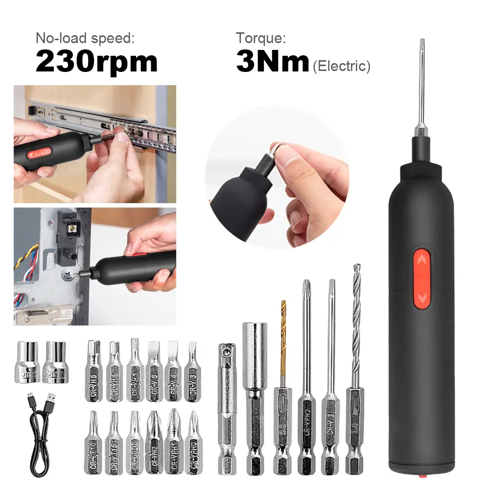 Electric Screwdriver Set 2000mAh Battery Power Screwdriver LED Light Automatic Screwdriver for Electronics Camera Laptop and PC