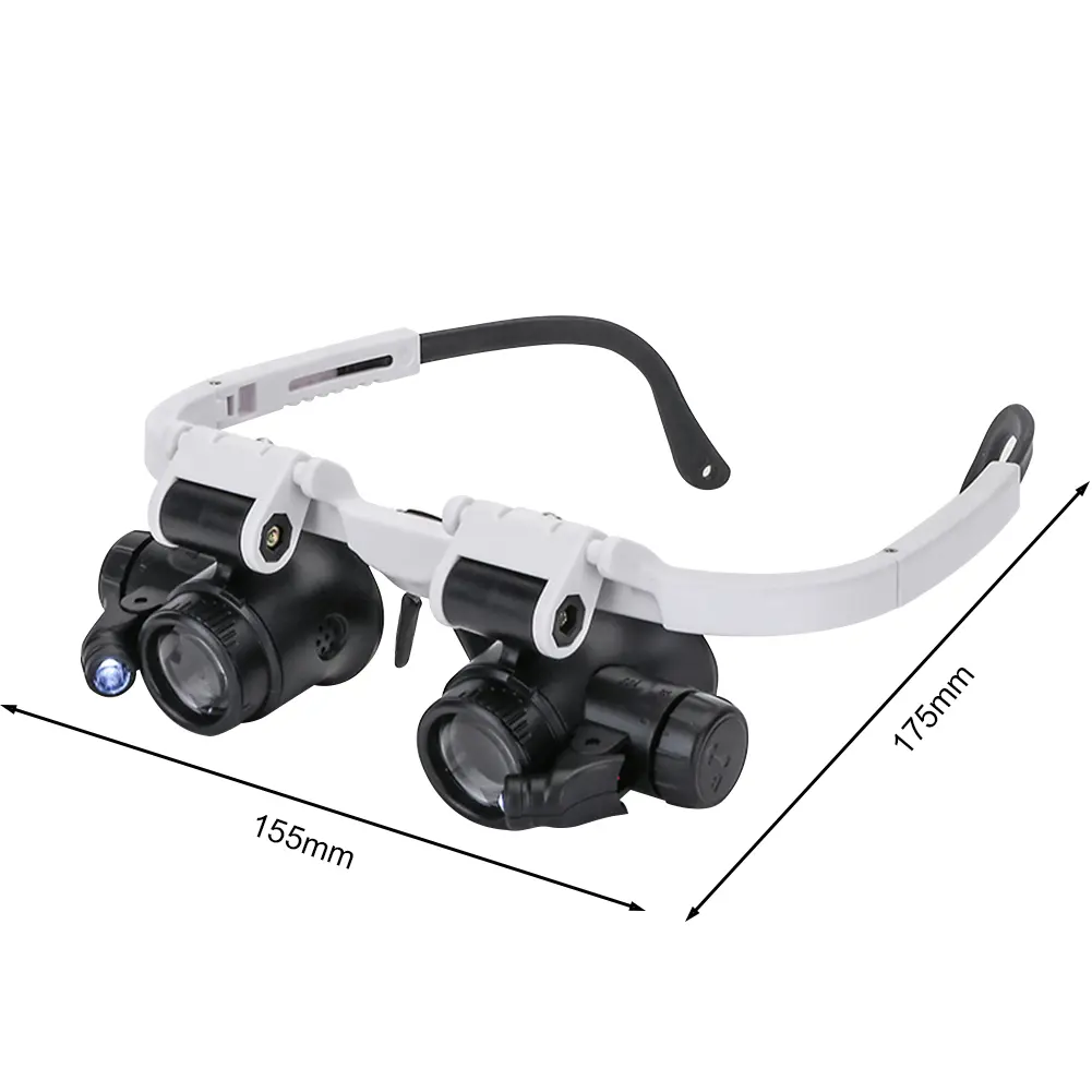 8X 15X 23X 2XLED Watch Jeweler Repair Magnifier Head-Mounted Headband Adjustable Magnifying Head Eye Glasses Loupe Lens