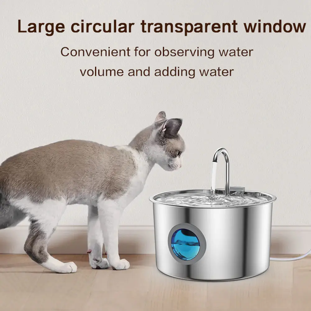 3.2L Pet Water Fountain Automatic Water Feeder Stainless Steel Drinking Fountain Triple Filtration for Pets & Small Animals