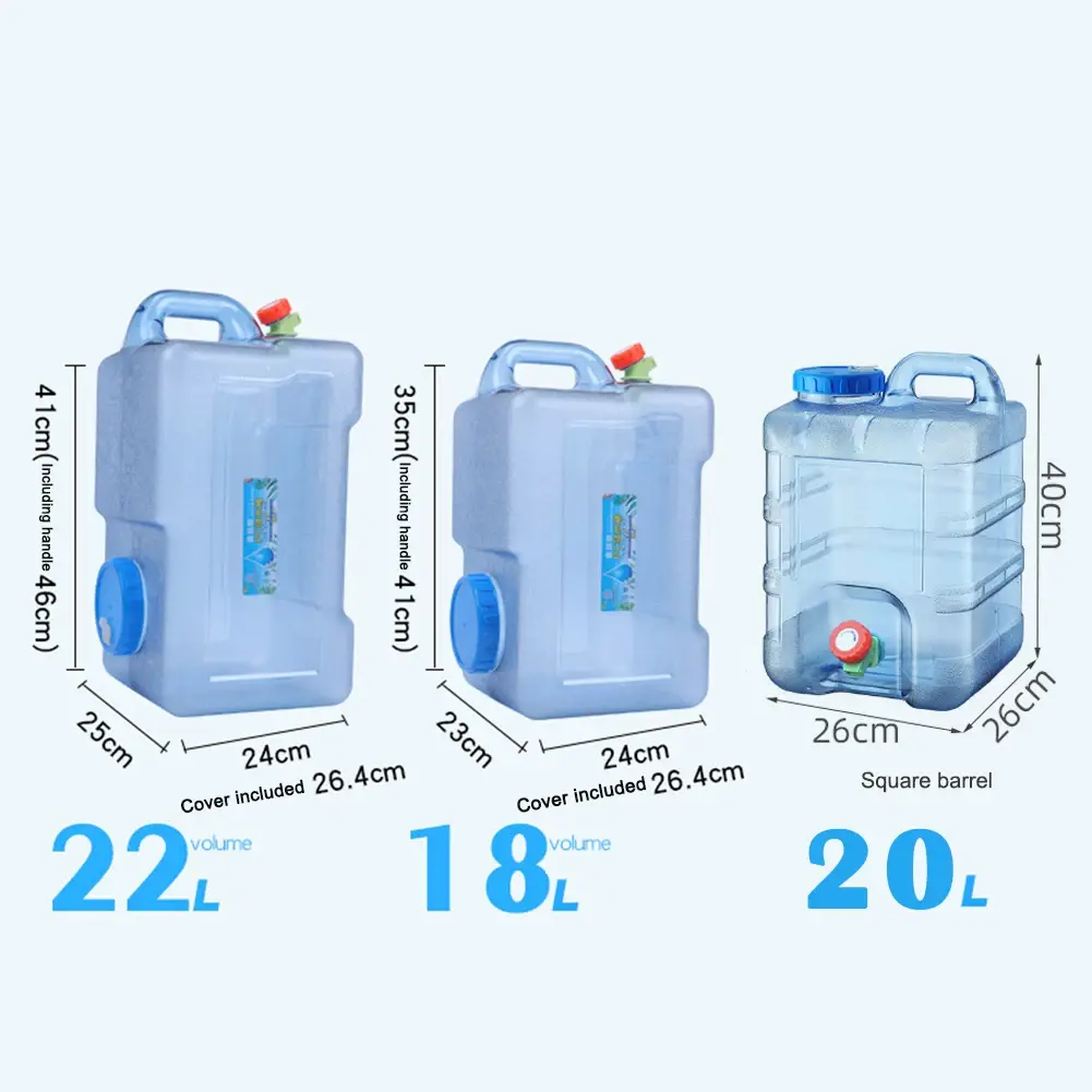 Outdoor PC Water Bucket Car Camping Drinking Kettle Portable Water Storage Container Outdoor Camping Equipment