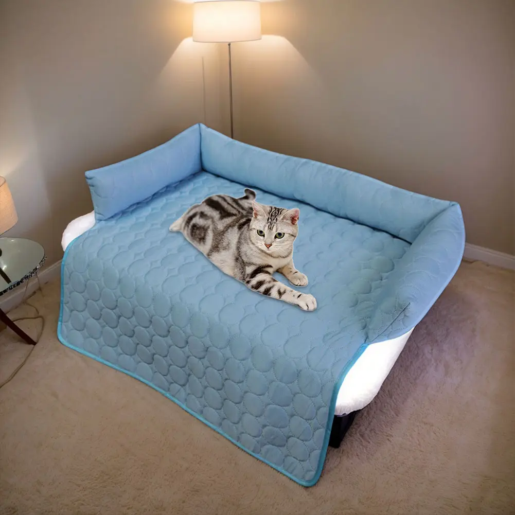 Cooling Dog Bed Non-Slip Bottom Waterproof Couch Cover Self Cooling Mat for Sofa Floor Furniture
