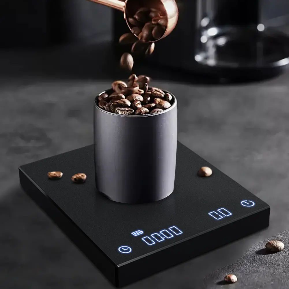 Coffee Scale with Back-Lit LCD Display Espresso Scale Rechargeable 2kg/0.1g Accurate Scale for Pour Over and Drip Coffee