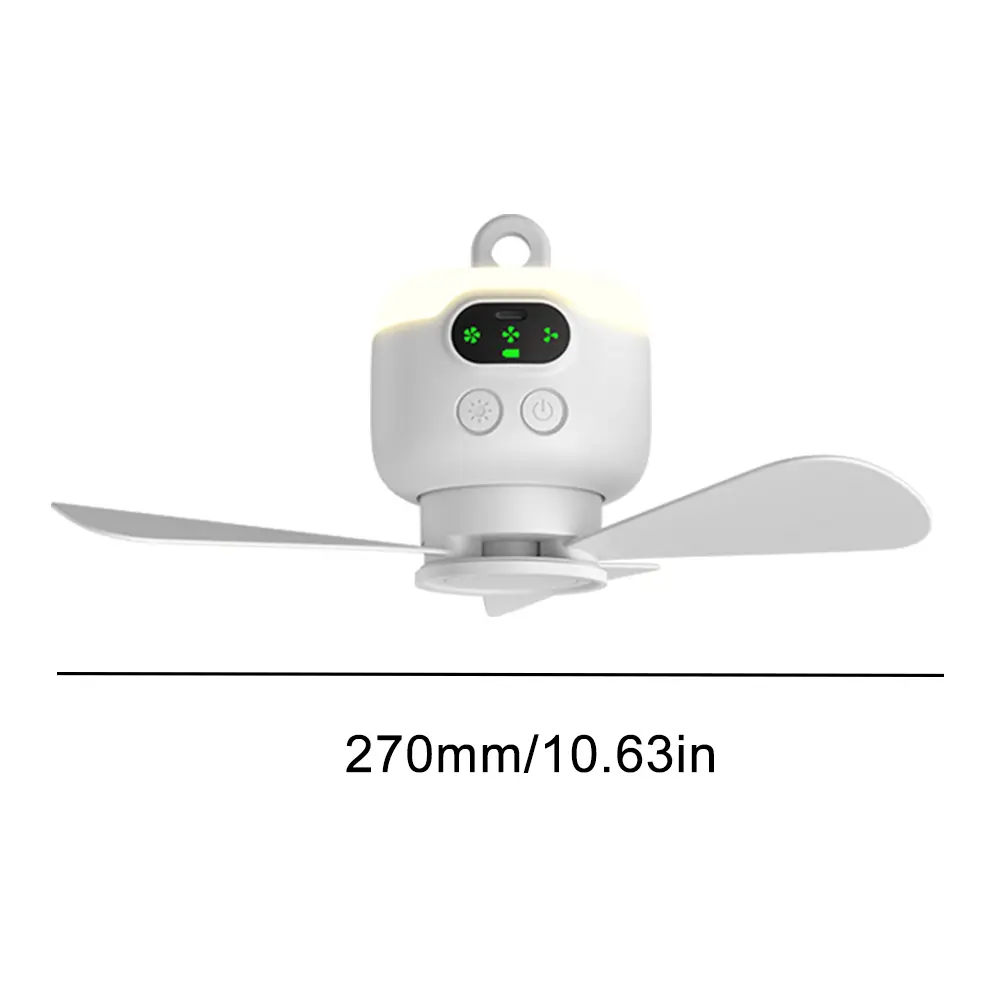 Ceiling Fan 8000mAh Wireless Portable Camping Ceiling Fan Rechargeable Tent Ceiling Lamp Fan with Lighting and Remote Control