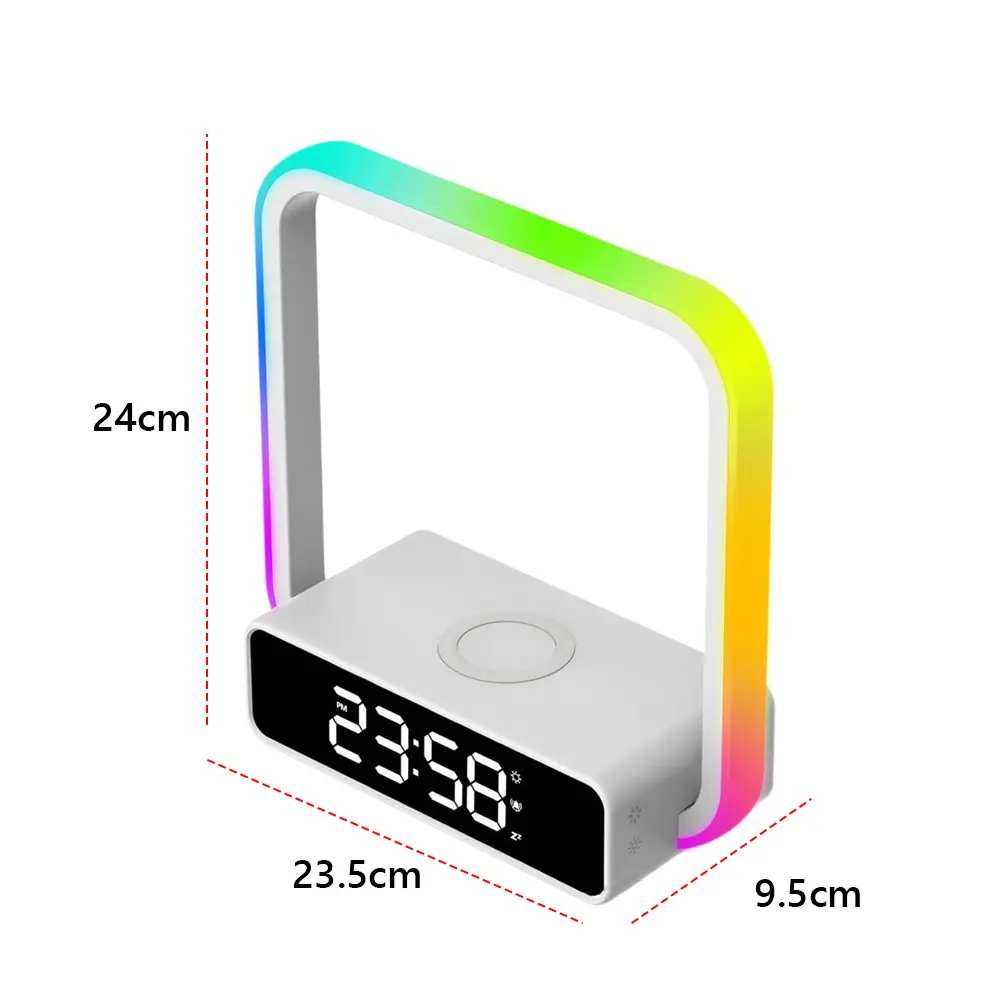 Touch Lamp with Wireless Charger 3-Grade Dimmable Touch Lamps for Nightstand Touch Night Light for Nightstand Bedroom Wood Decor