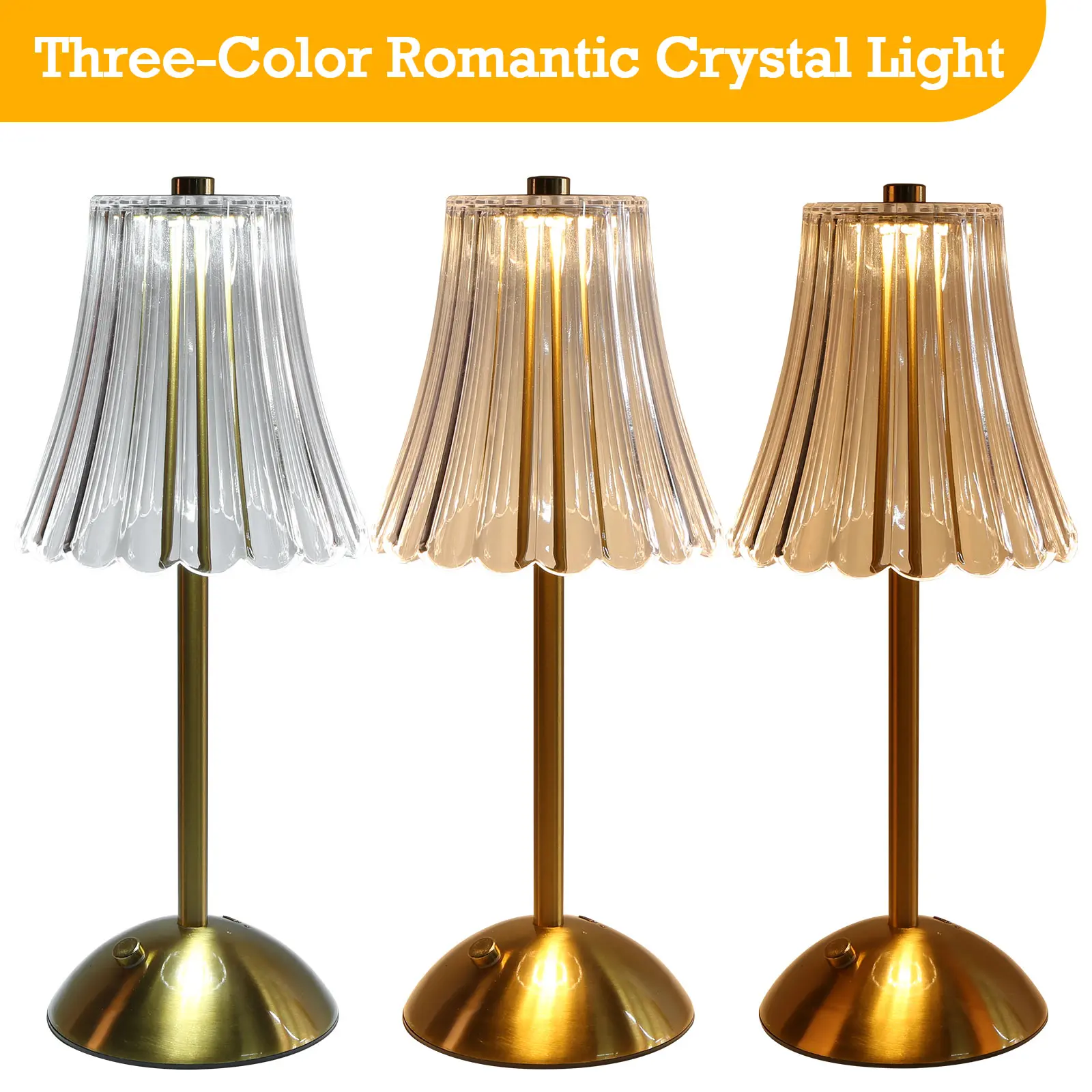 LED Elegant Table Lamp Touch Sensor Desktop Night Light Type-C Rechargeable Dimming Atmosphere Light Room Decor Lighting