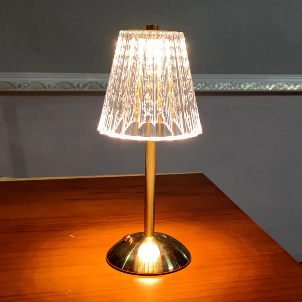 LED Elegant Table Lamp Touch Sensor Desktop Night Light Type-C Rechargeable Dimming Atmosphere Light Room Decor Lighting
