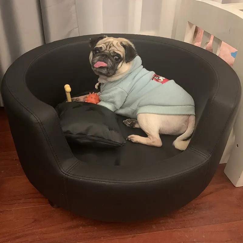 Small Dog Teddy Bed Vintage Wooden Kennel Cat Nest Modern Design Style Four Seasons Removable Washable Pet Sofa Hair-Free