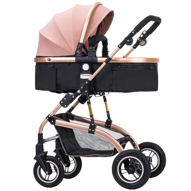Luxury 4 Wheels Pet Stroller Trolley Small Dog and Carrier with Umbrella Function