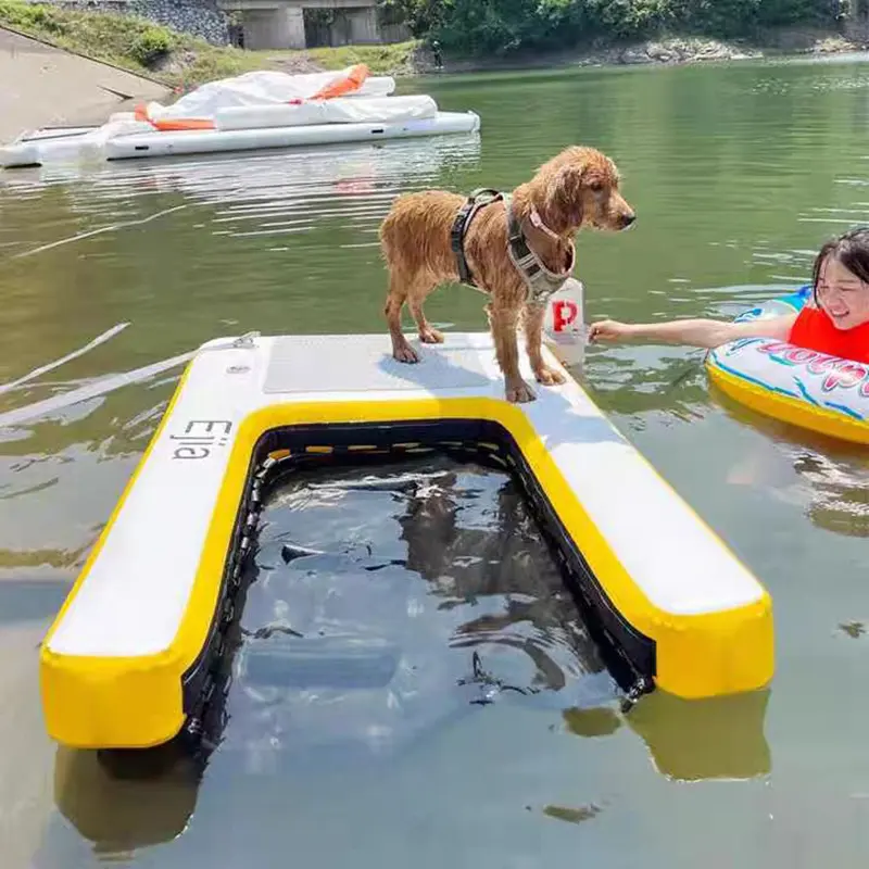 Wholesale Inflatable Floating Pool Step Dog Ramp for Pet Water Sports Pup Plank