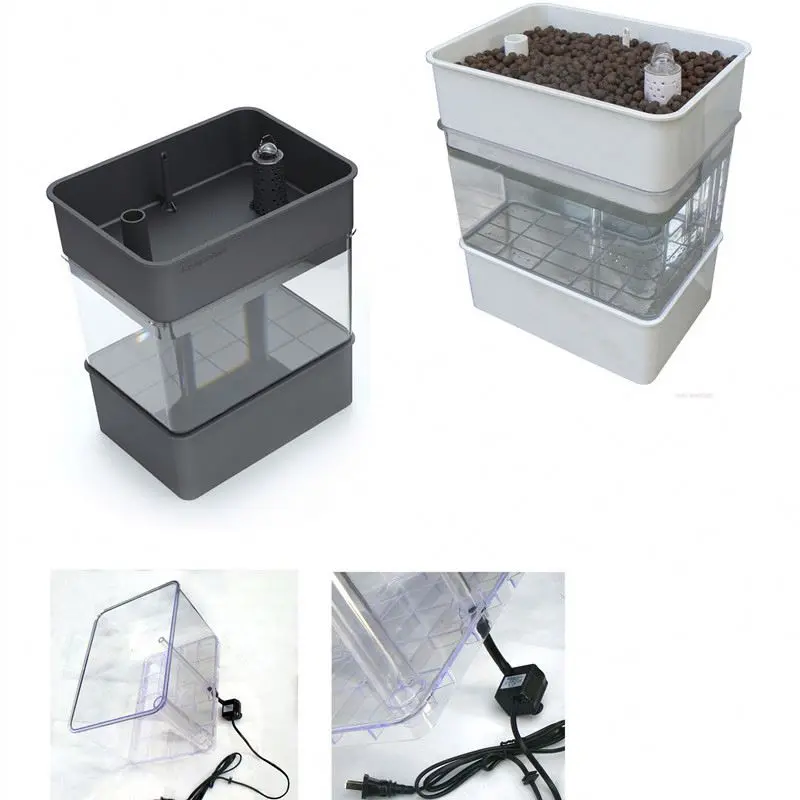 Decorative Aquaponic Fish Tank for Indoor Veggies Planting and Fish Growing with LED Lights