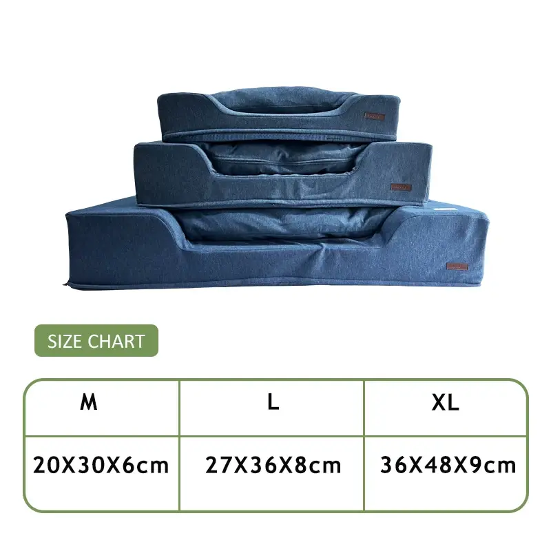 Blue XL soft memory foam removable inner super large comfortable non-slip bottom pet sofa bed