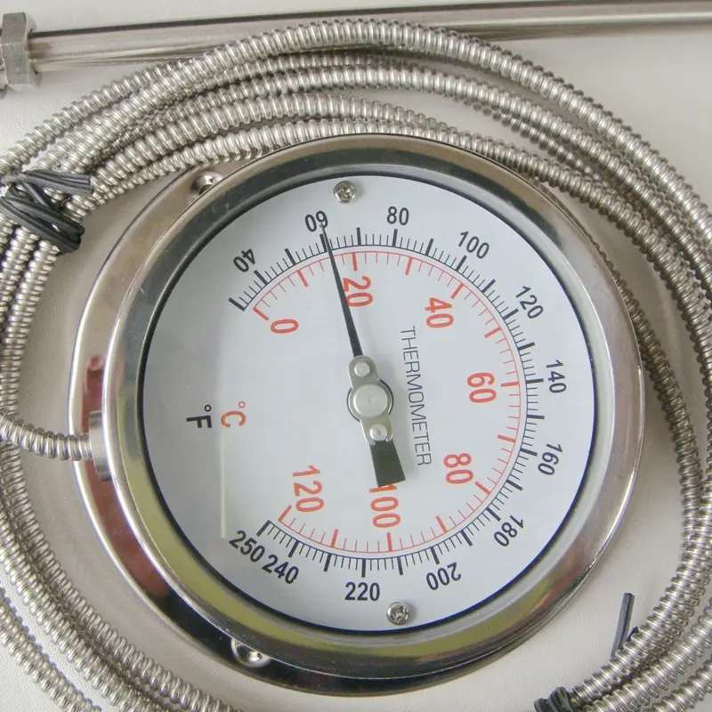 Wall Mounting Stainless Steel Remote Capillary Thermometer