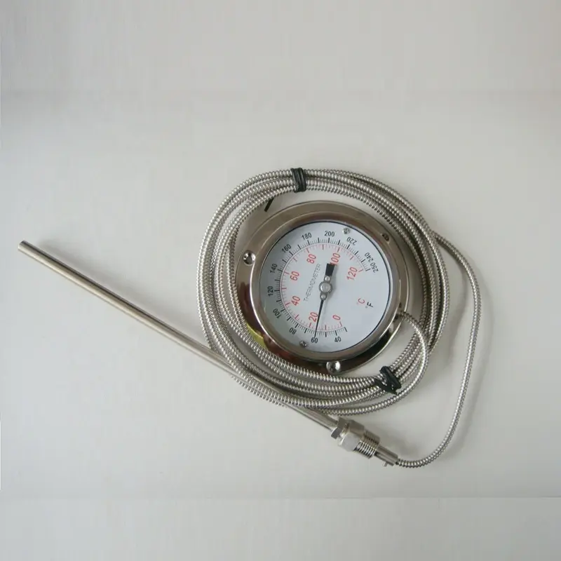 Wall Mounting Stainless Steel Remote Capillary Thermometer